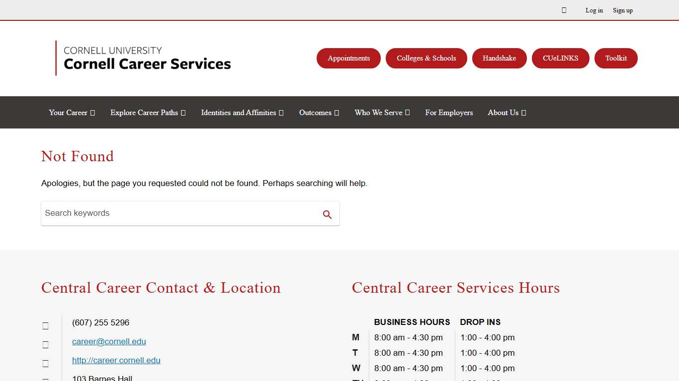 Page not found – Central Career Services | Cornell University